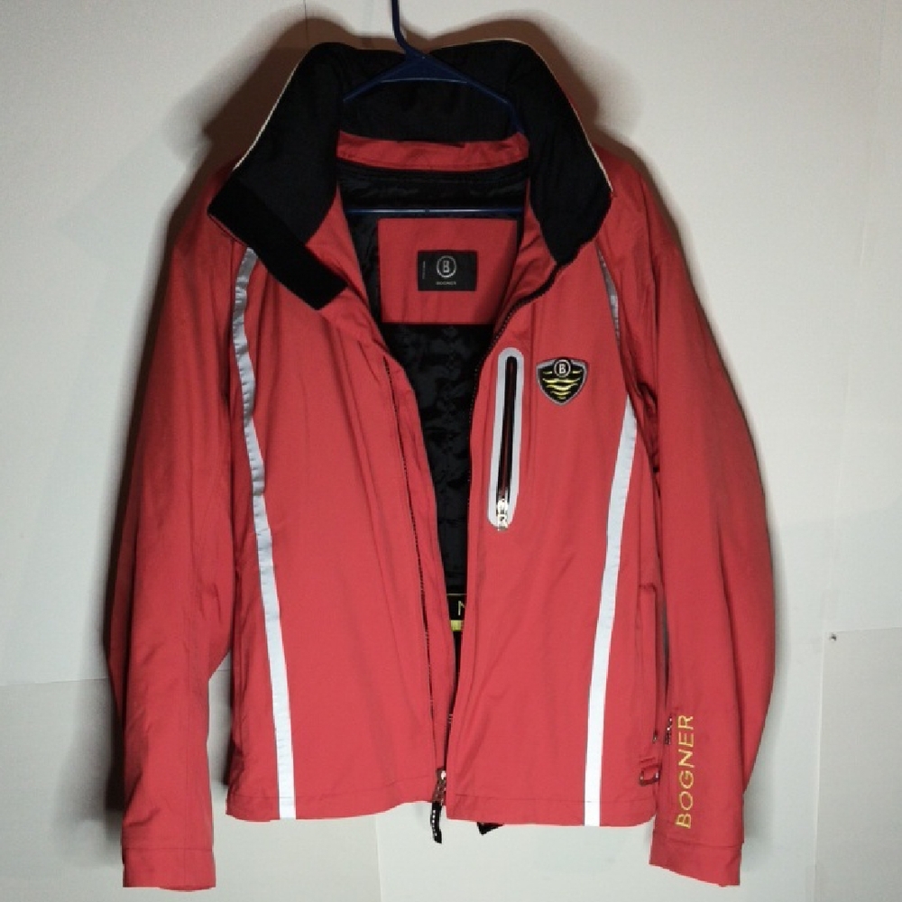 Bogner Insulated Men's Red And Black Ski Jacket With Removable Lining And Hood
